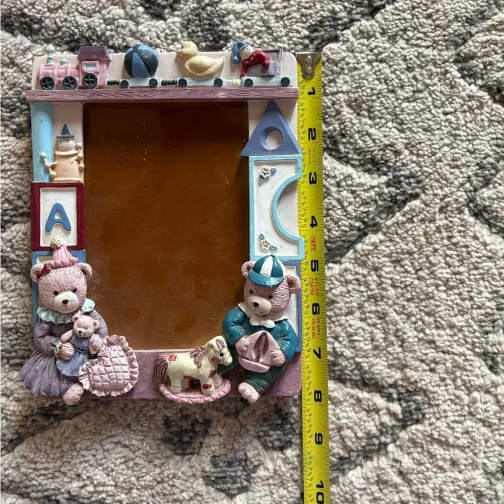 Vintage bear baby picture frame